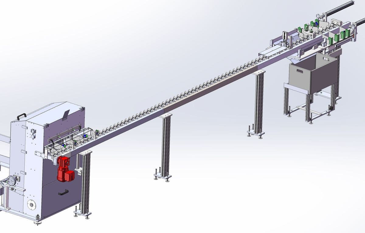 roller conveyor for shafts technical drawing